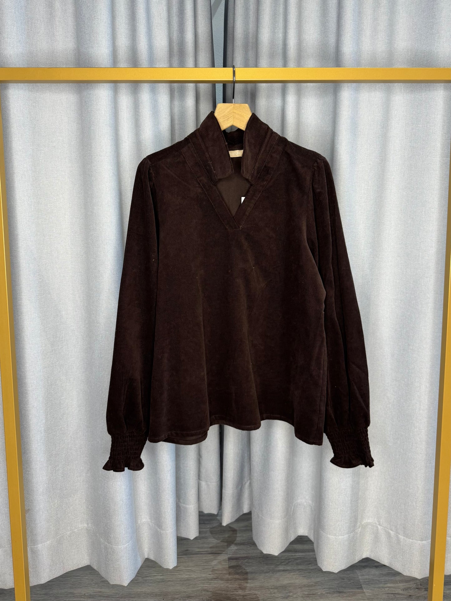 Culture braune Cordbluse