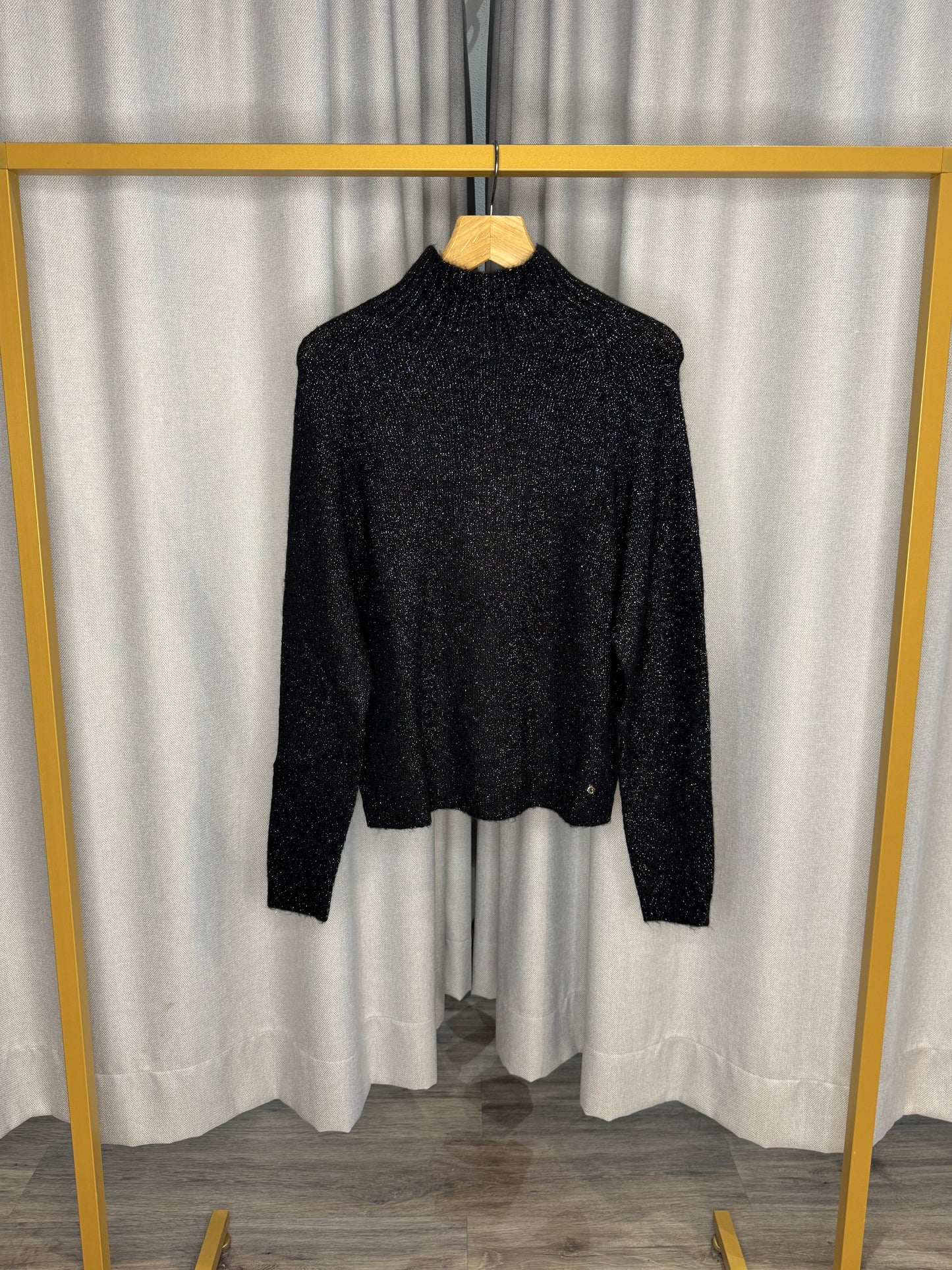 Otto d`Ame schwarzer Glitzerpullover