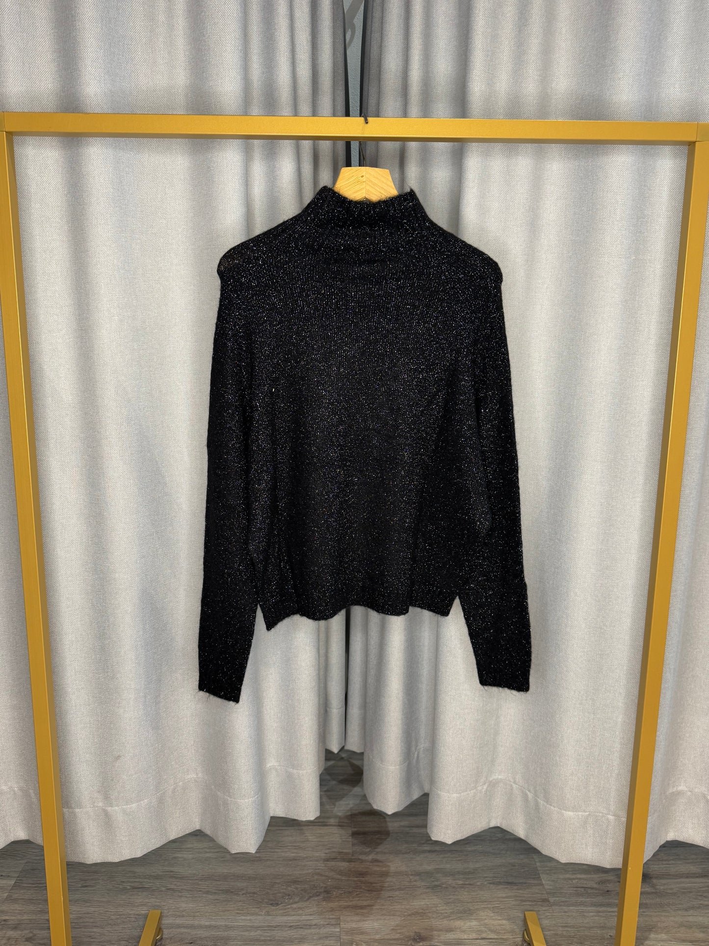 Otto d`Ame schwarzer Glitzerpullover