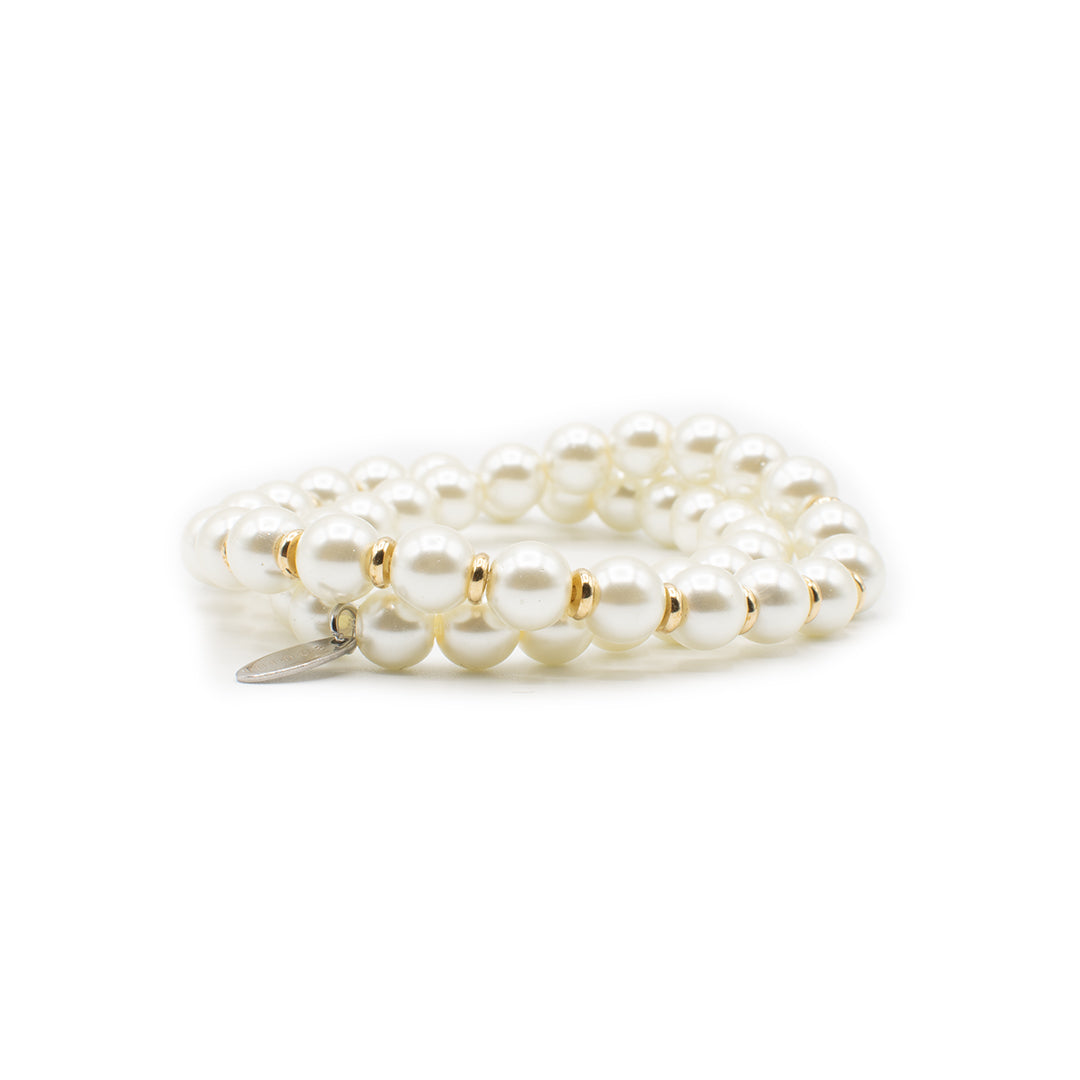 Inrosa cremefarbenes Perlenarmband