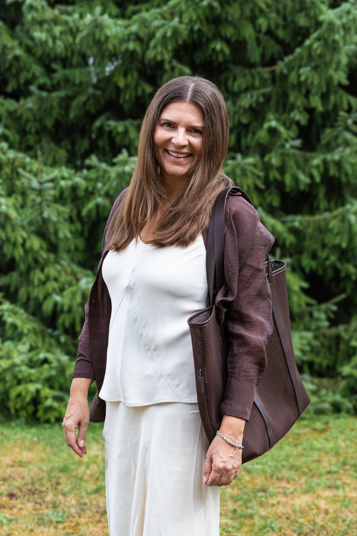 Someday Bluse ohne Arm beige