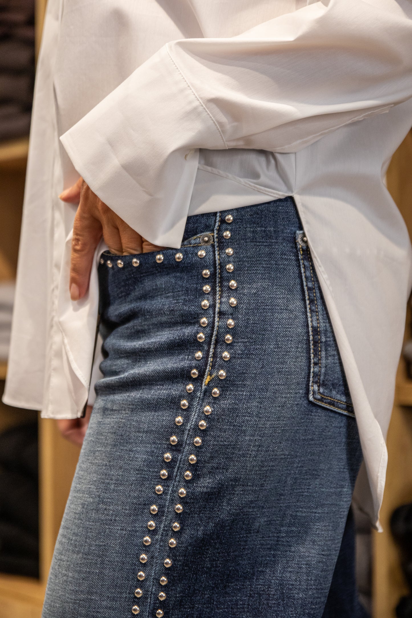 Cambio Jeans mit silbernen Steinchen