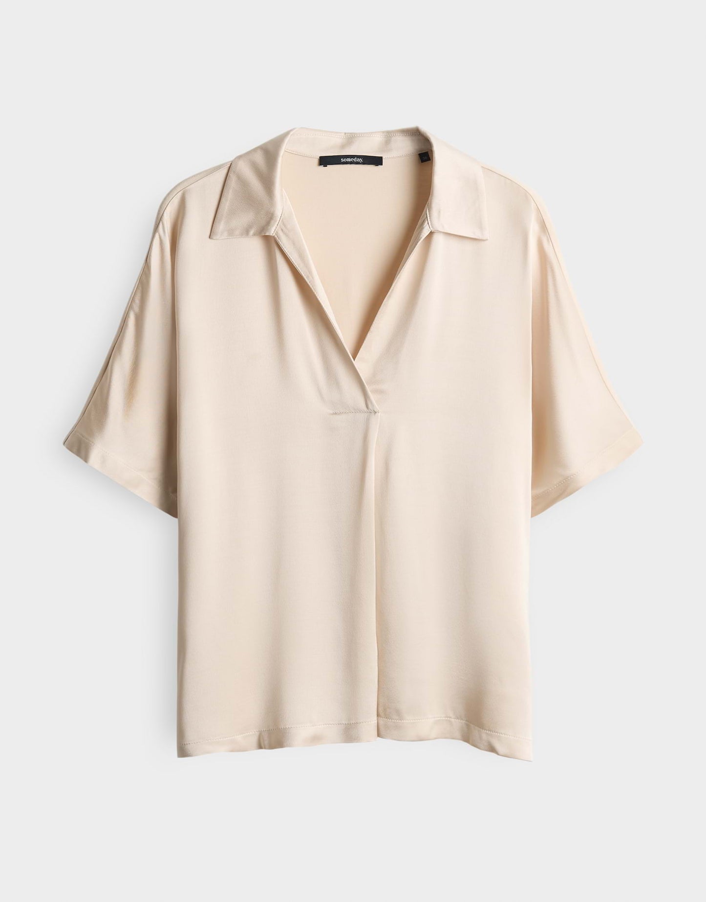 Someday Shirt beige Umlegekragen