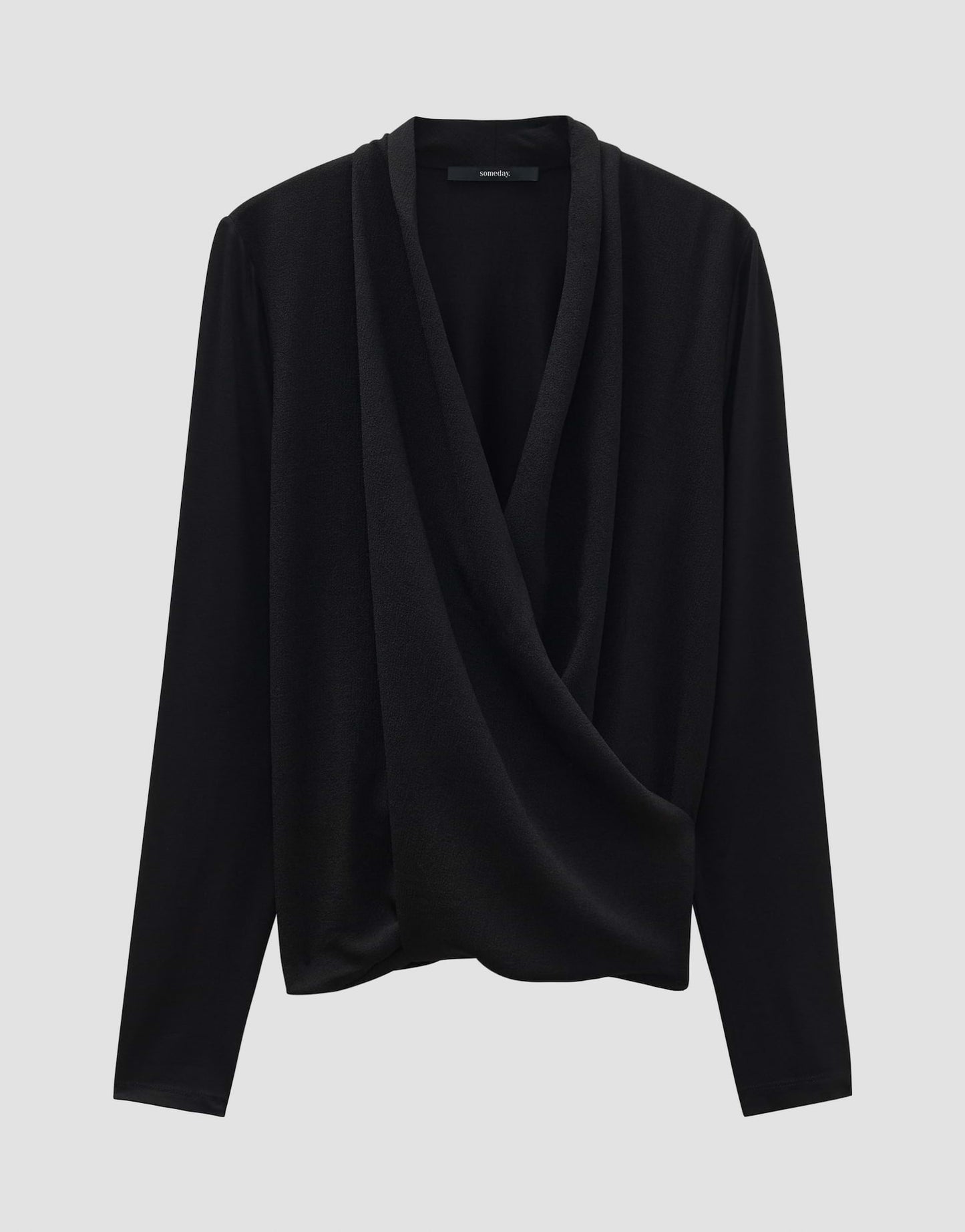 Someday langarm Shirt schwarz V-Ausschnitt