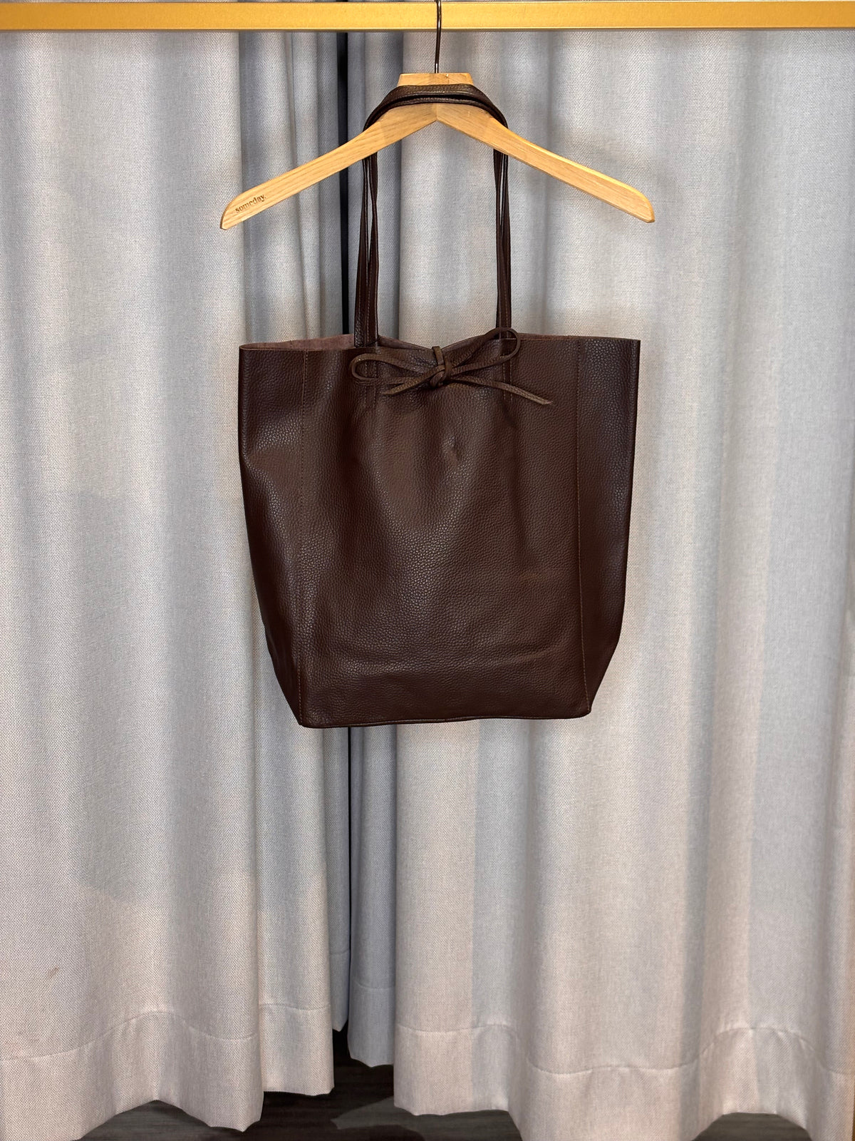 Zwillingsherz Ledershopper dunkelbraun