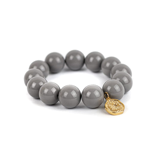 Inrosa graues Perlenarmband