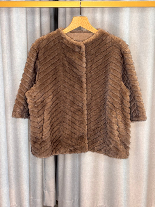 White Label Teddyjacke mit Chevron-Struktur