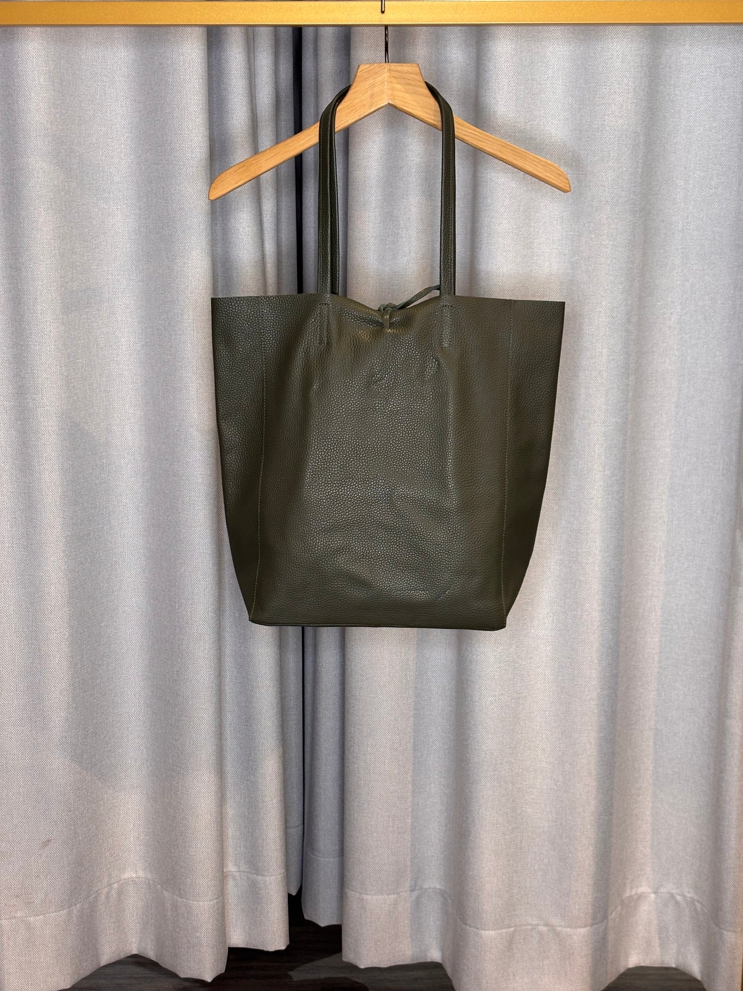 Zwillingsherz Ledershopper olive
