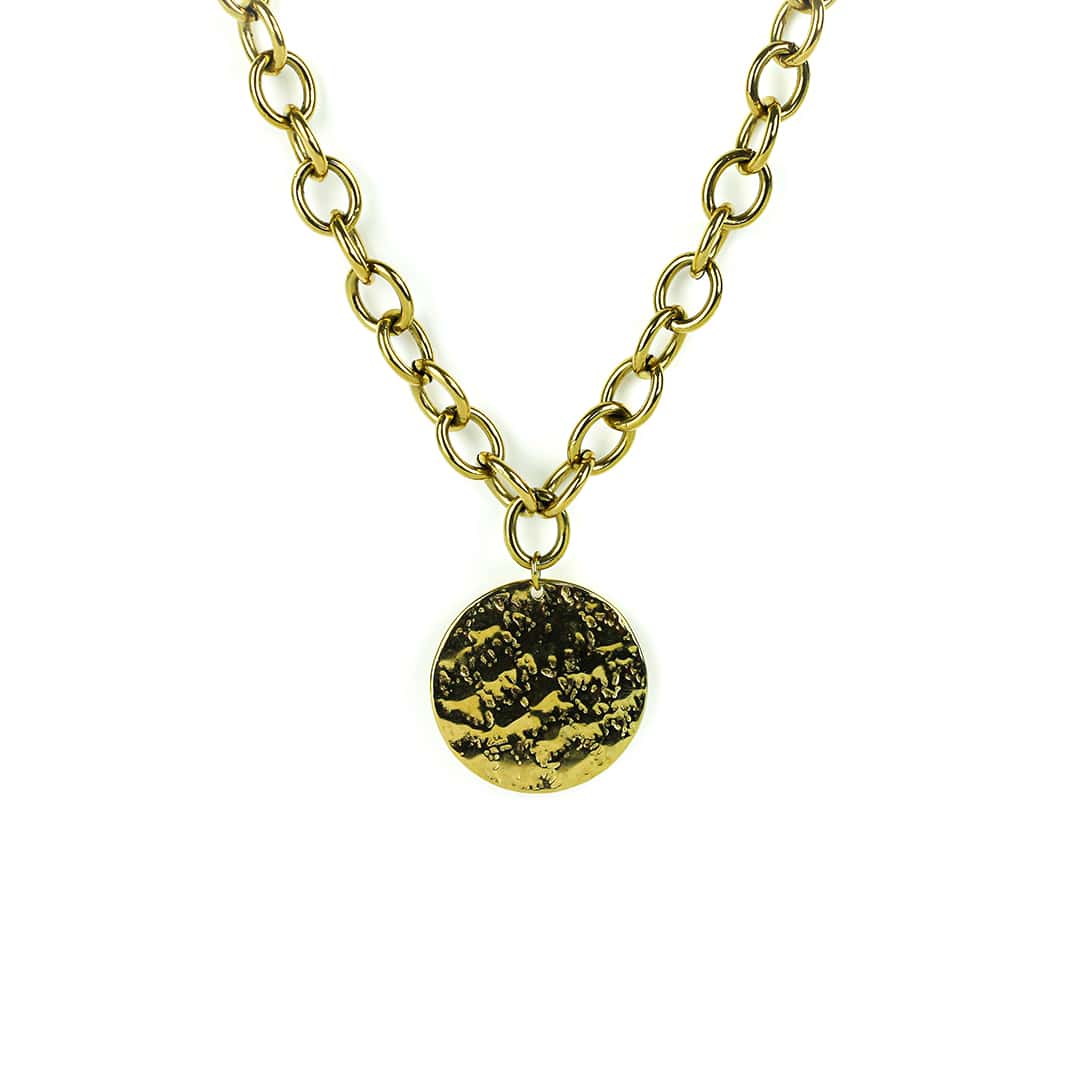 Inrosa goldene Kette mit rundem Anhänger