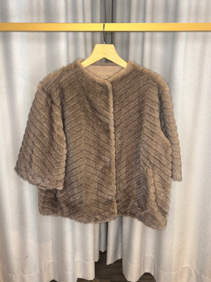 White Label Teddyjacke mit Chevron-Struktur
