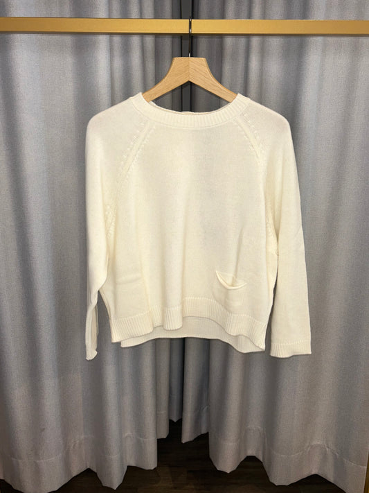 Vicario Cinque cremefarbener Strickpullover