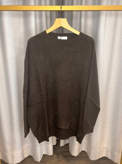 Vicario Cinque schokobrauner Strickpullover