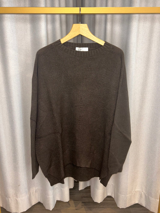 Vicario Cinque schokobrauner Strickpullover