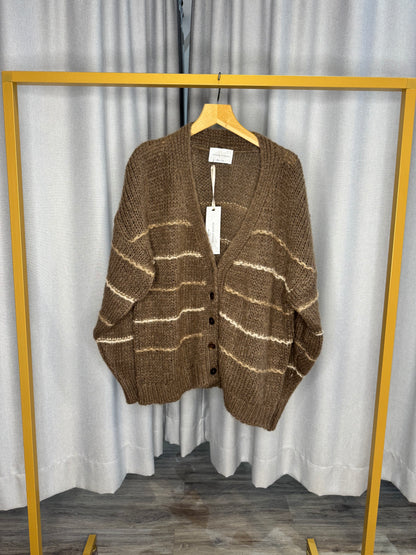 Vicario Cinque braune Strickjacke