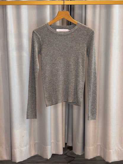 absolut Feinstrickpullover in grau-melange