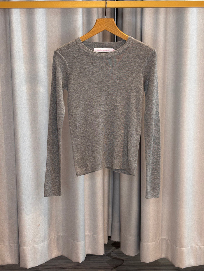 absolut Feinstrickpullover in grau-melange