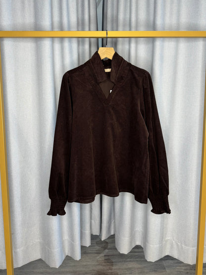 Culture braune Cordbluse