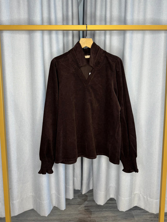 Culture braune Cordbluse