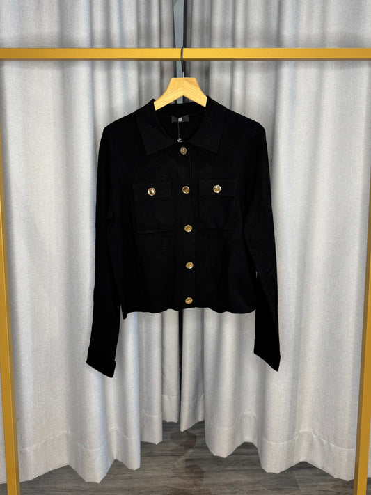Riani schwarze Strickjacke mit Goldknöpfen