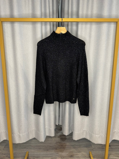 Otto d`Ame schwarzer Glitzerpullover