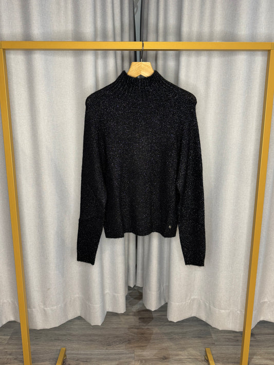 Otto d`Ame schwarzer Glitzerpullover