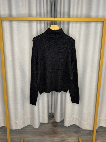 Otto d`Ame schwarzer Glitzerpullover