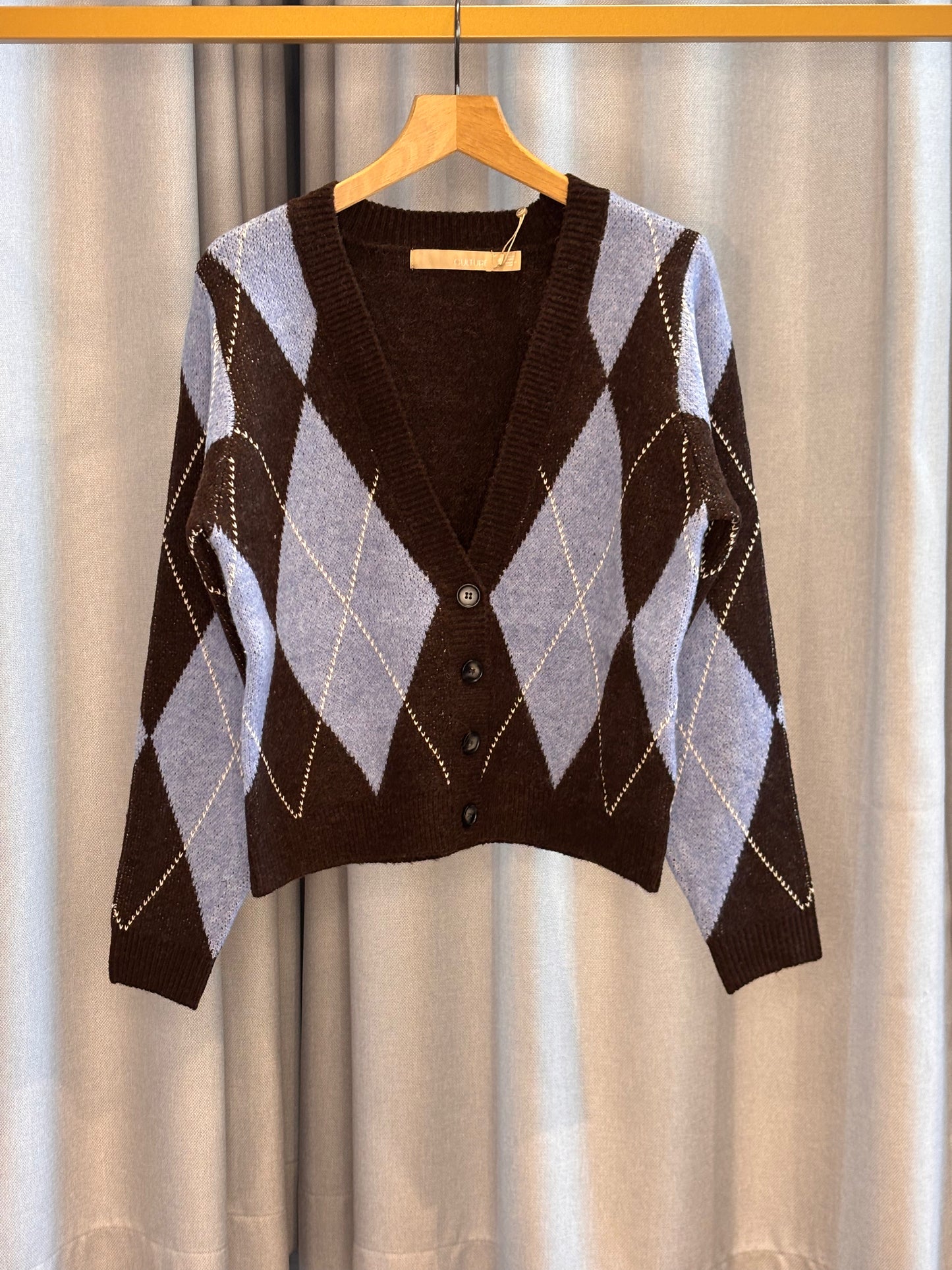 Culture Argyle-Strickjacke