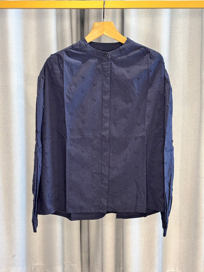 The Shirt Project dunkelblaue Damenbluse mit Herzen