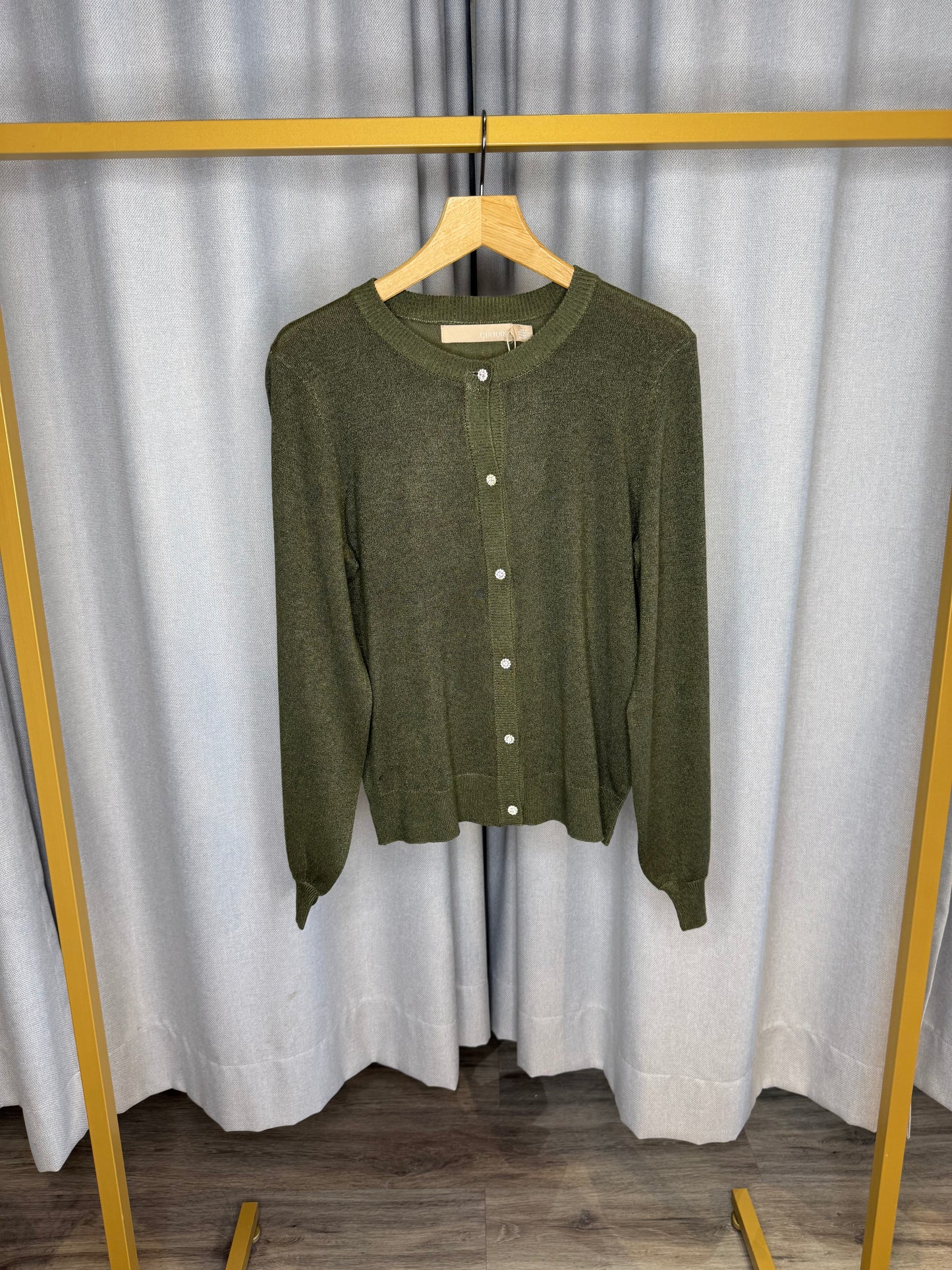 Culture olive grüne Strickjacke