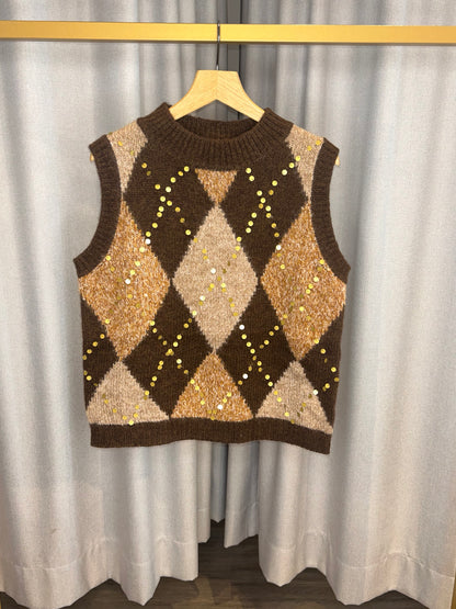 Grace Strickweste mit Pailletten