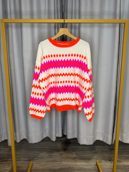 Grace pinker Norwegerpullover