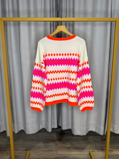 Grace pinker Norwegerpullover