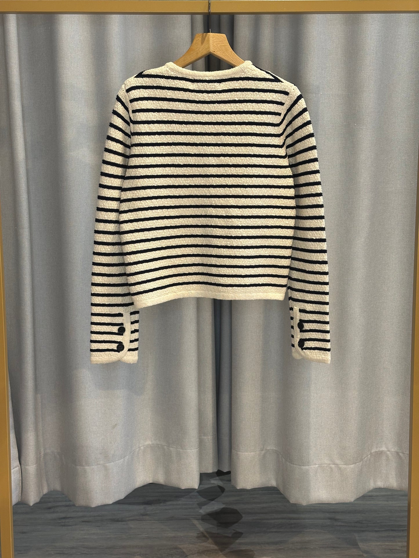 With Black Streifenstrickjacke