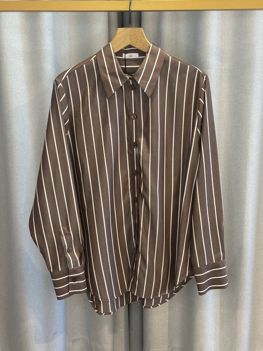 Riani braune Damenbluse mit Streifen