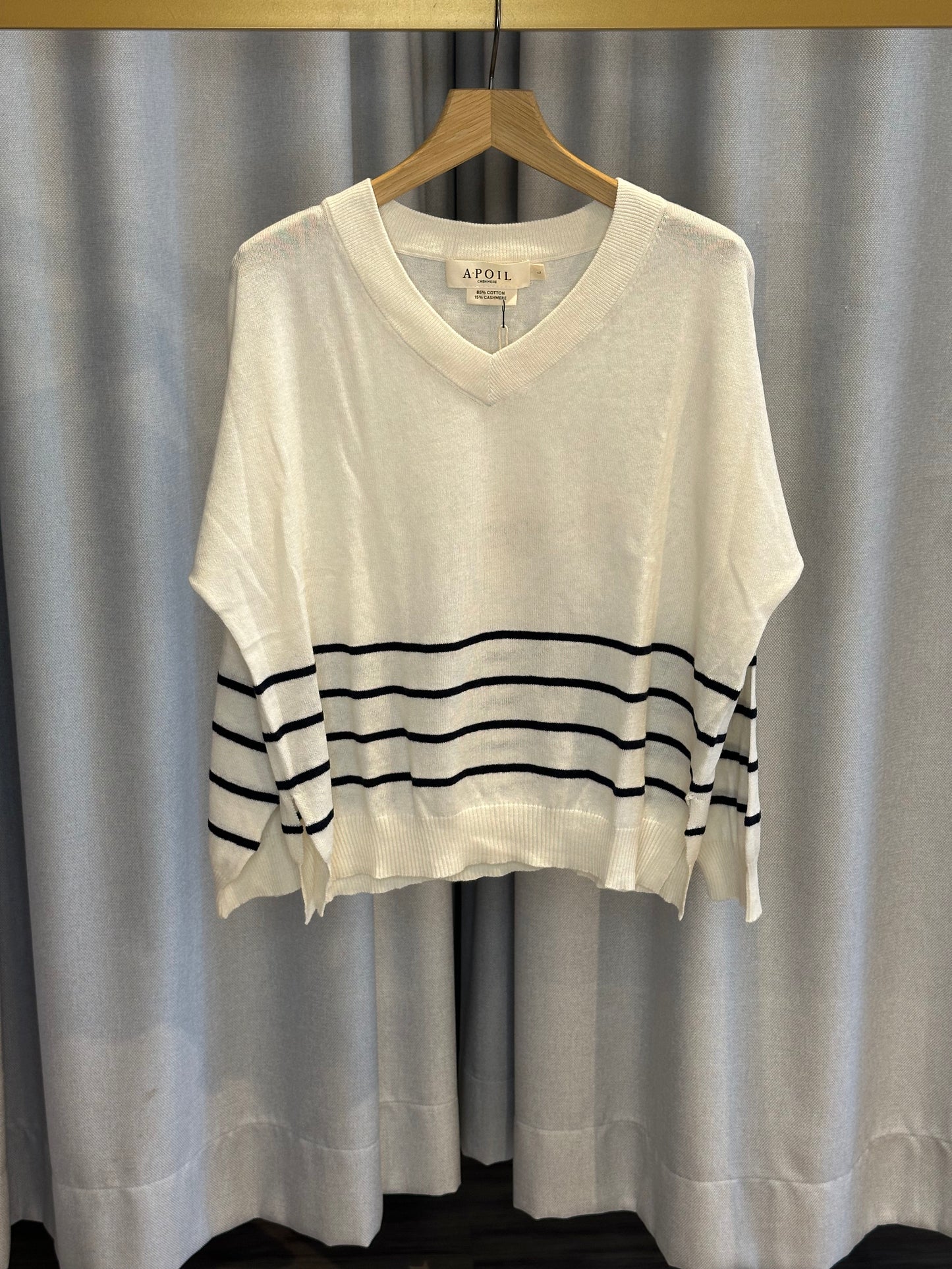 Apoil schwarz weißer Damenpullover