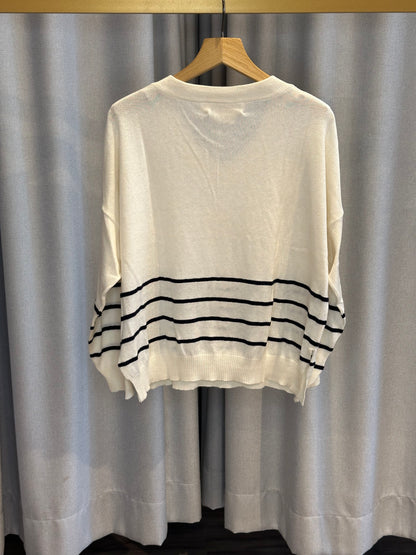 Apoil schwarz weißer Damenpullover