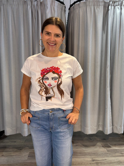 Railin T-Shirt Wiesn rote Blumen