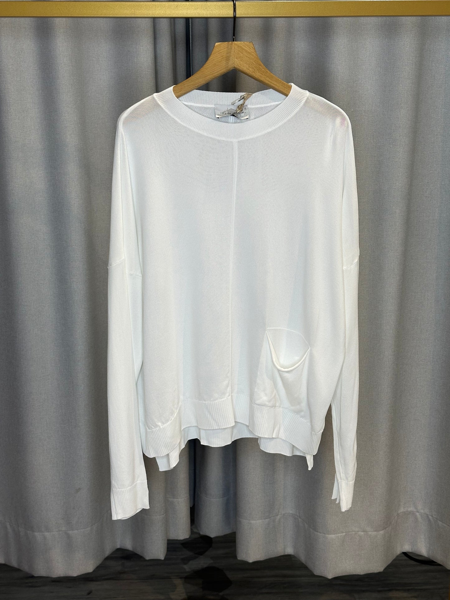 Vicario Cinque weißes Langarmshirt