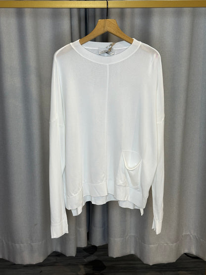 Vicario Cinque weißes Langarmshirt