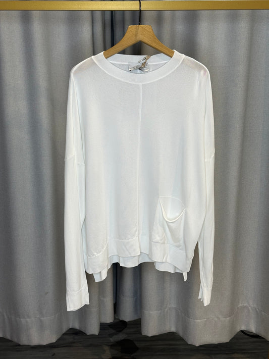 Vicario Cinque weißes Langarmshirt