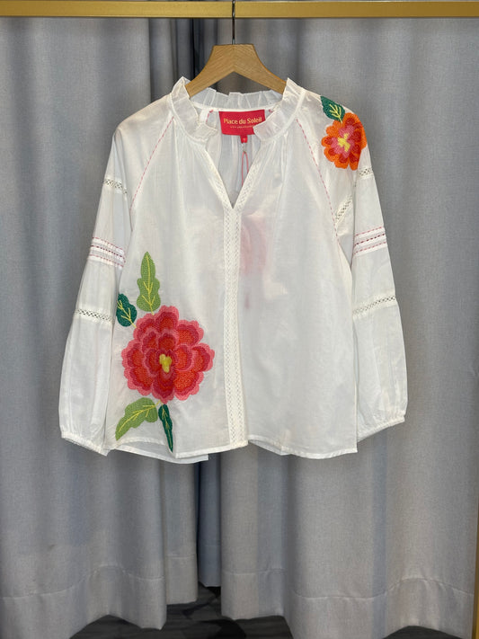 Place du Soleil Bluse mit Pailletten