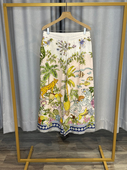Cambio bunte Leinenhose