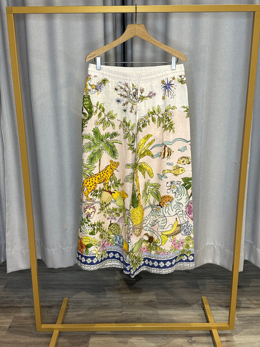 Cambio bunte Leinenhose