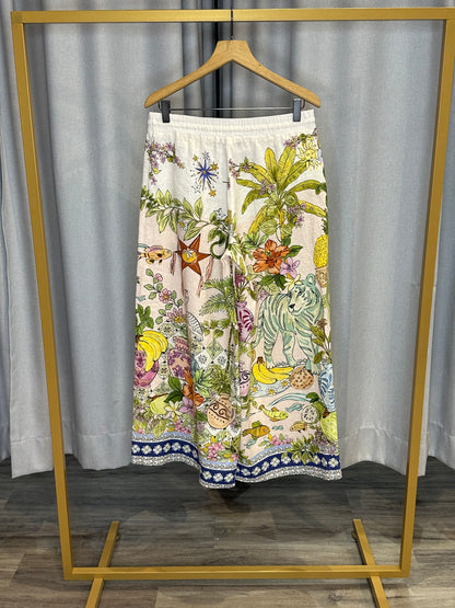 Cambio bunte Leinenhose