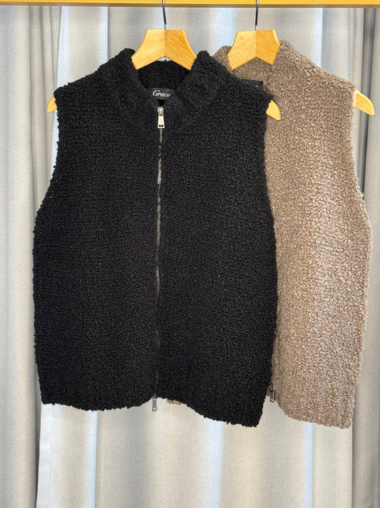 Grace schwarze Teddyweste