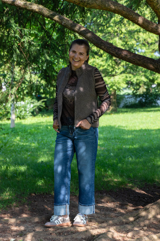 Cambio Jeans mit umgeschlagenem Bein