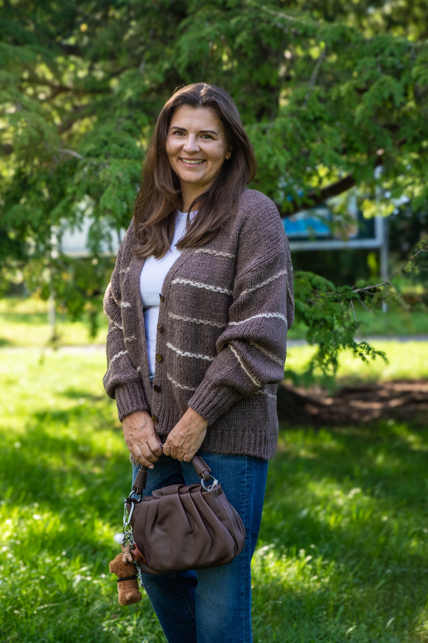 Vicario Cinque braune Strickjacke