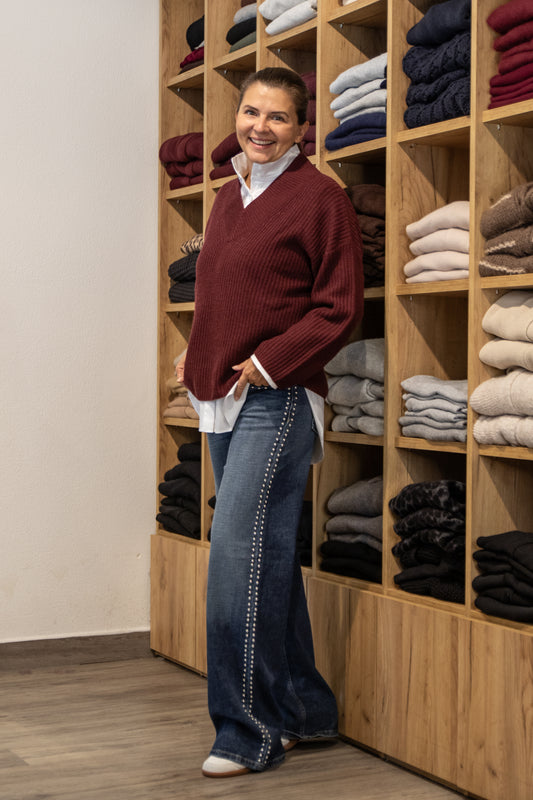 Cambio Jeans mit silbernen Steinchen