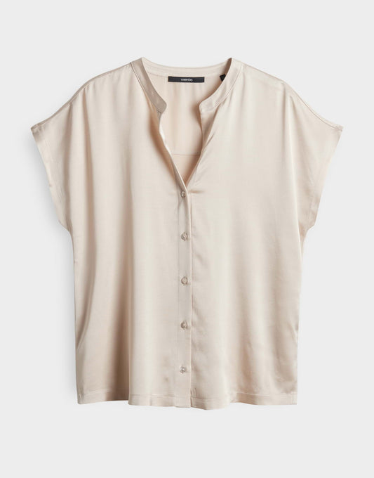 Someday Bluse Button Down Kragen beige
