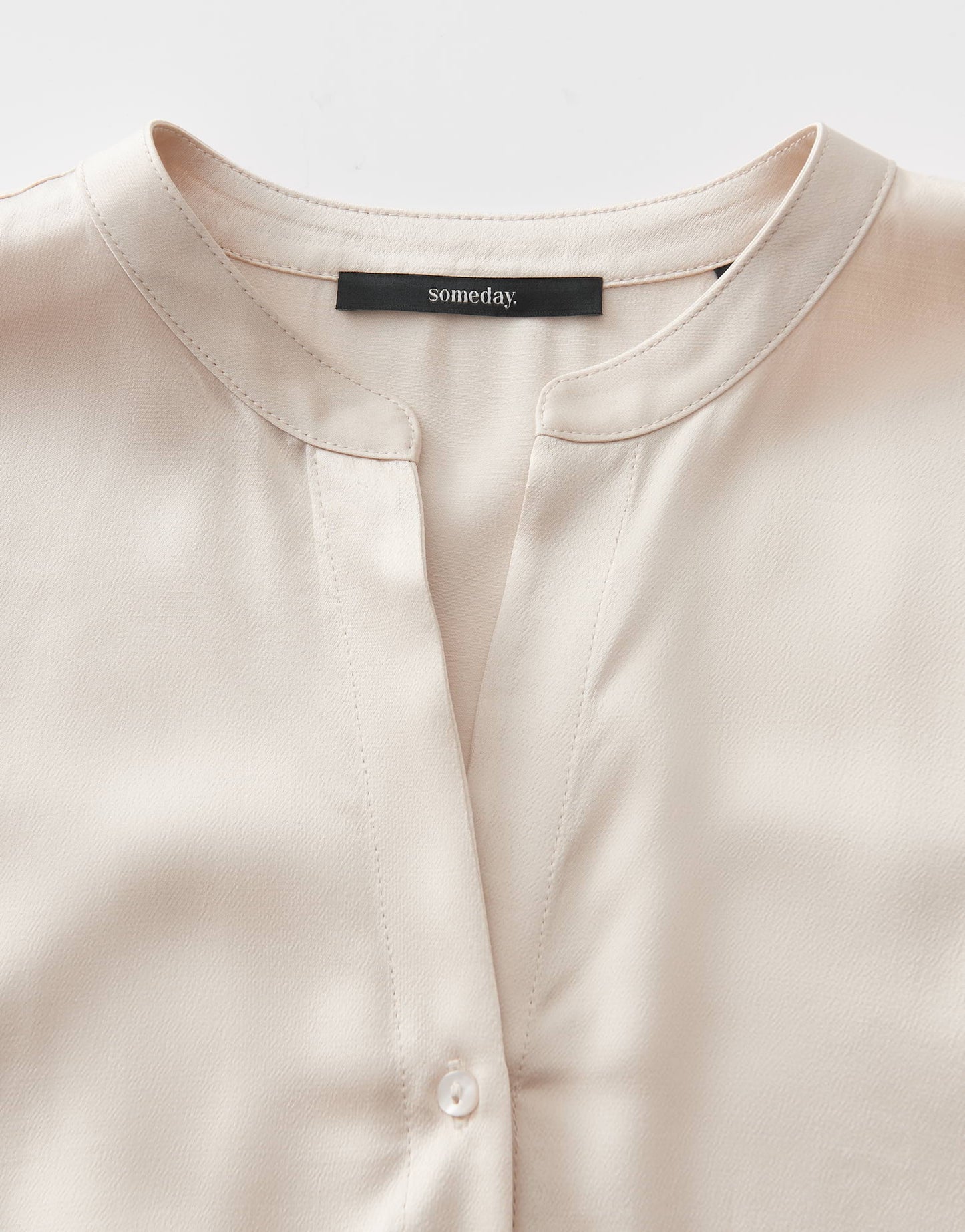 Someday Bluse Button Down Kragen beige